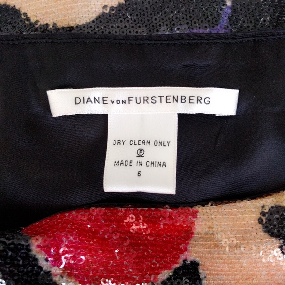 DVF Kawa Poppy Sequin Miniskirt 6 v-day - Picture 5 of 5